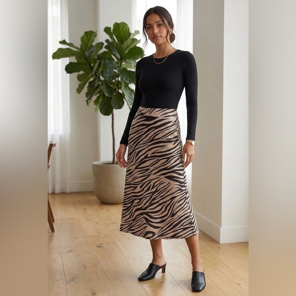 Sanctuary New Romantic Zebra Midi Skirt (NWOT)